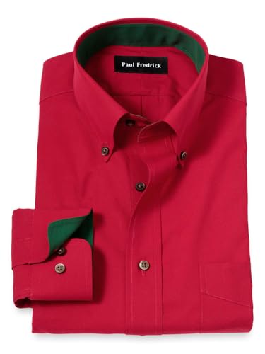 Paul Fredrick Men's Tailored Fit Non-Iron Cotton Solid Dress Shirt
