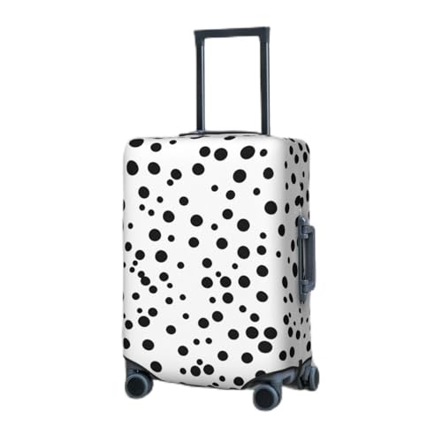 Housse de voyage pour grande valise décorative à pois noirs et blancs XL
