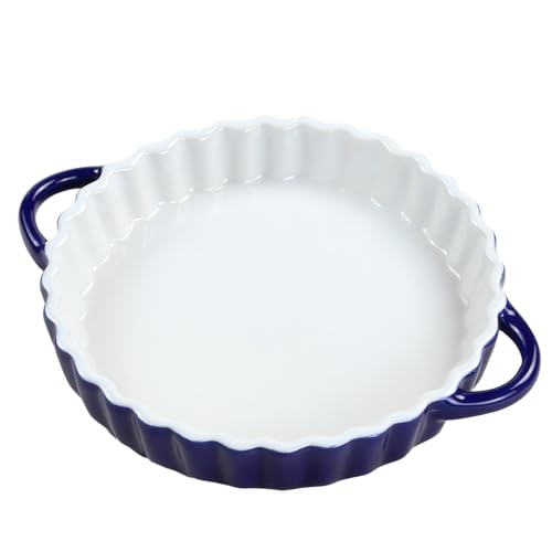 Moule à Gâteau Rond en Céramique 6Pouces avec Poignées – Plat à Four Résistant à la Chaleur, Antiadhésif, pour Quiches, Tartes, Lasagnes, Gratins,...