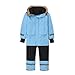 Kids Snow Suit One Piece Boys Fleece Lined Girls Snowsuit 3T Fashion Waterproof Thickened Outdoor Overalls Faux Fur Hooded Snowboarding Ski Suits With Pockets Blue-90