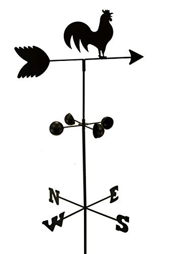 EDMBG Weather Vane Rooster 6 Feet Tall Black Garden Mount Yard Decor - Thumbnail 3