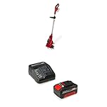 Einhell Motobineuse sans fil GE-CR 18/20 Li E-Solo Power X-Change (18 V, Ions Li, réglage de Vitesse, Lame scarifiante, Prise supplémentaire) avec chargeur et batterie 4,0Ah