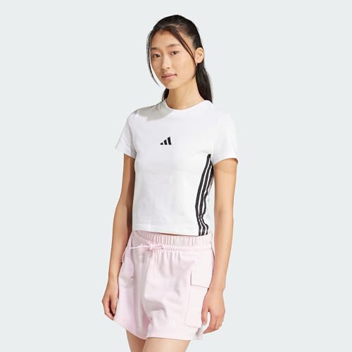 T-shirt slim Adidas à 3 bandes et boutons-pression pour bébés actifs