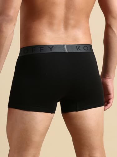 Image of KOFFY Men's Stretchable Cotton Lycra Long Trunk with C-Type Front Open | Wrinkle-Free | Ultra-Soft Elastic