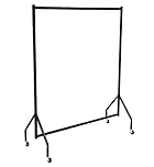 Amazon Basics Heavy Duty Clothes Rail Garment Rail, 1.21 x 1.52 m, Black