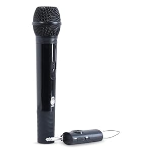 Singing Machine Portable Wireless Microphone (Black) – Premium Unidirectional UHF Wireless Mic for Singing, Speeches & Events – Cordless Mic Compatible with Karaoke Machines, PA Systems & More