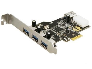 Koutech 4-Port Superspeed Usb 3.0 Pci Express (X1) (3X Ext + 1X Int) With 4-Pin Molex Power Connector #TOP5
