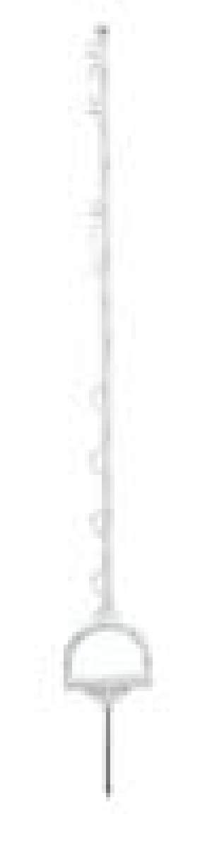 Weidezaunpfahl Kunststoffpfahl Steigbügel 115cm 6 Bandösen 4 Seilösen mit Stahlnagel (10er Pack)