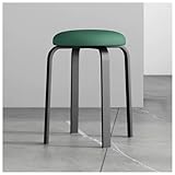 loyfreeyo スタッキングスツール パイプ椅子 丸椅子 スタッキングチェア シンプル 軽量 携帯便利 積み重ね 頑丈 通気 腰掛け 完成品 防水 食卓椅子 オフィススツール ダイニングチェア 食堂 ホテル 会社 店舗 来客用 (グリーン,29*45CM)