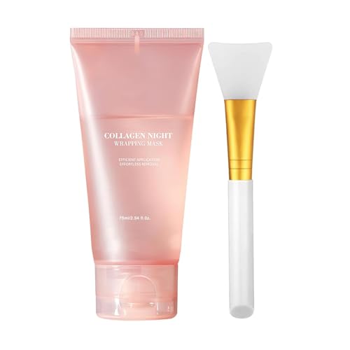 Collagen Night Wrapping Mask Peel Off Hydrolyzed Collagen Facial Mask Elasticity & Hydration Tight Skin Reduce Sagging & Dullness 2.54 fl.oz