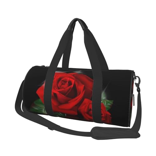 Sac de sport à sangle réglable et grande poche au motif roses de voyage