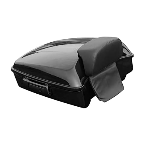 XFMT-moto-part 10.7" Chopped Tour Pack Black Latches Trunk W/Razor Backrest Pad For Harley Touring Tour Pak 2014-2023 Cover