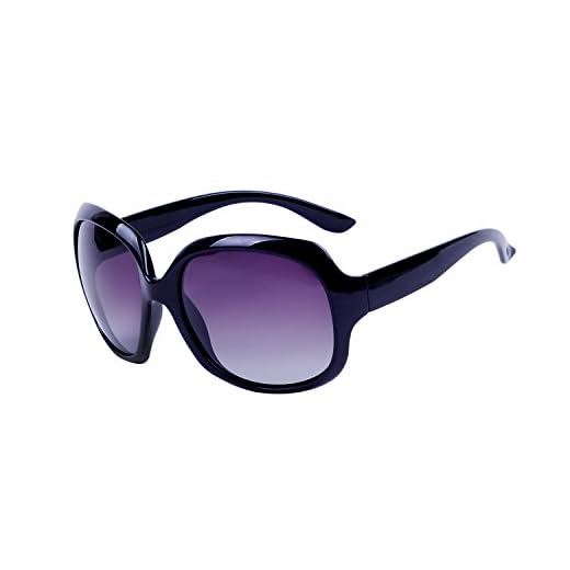 Qixuan Lunettes de Soleil Femme Polarisées avec Étui QIXU Oversized Ronde Retro Vintage Fashion Verres UV400 Protection , Noir