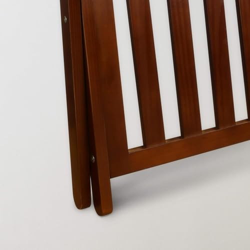 Image of Priti Solid Wood Foldable Luggage Rack with Shelf for Bedroom & Hotel | Heavy Duty Nylon Straps | Space Saving Suitcase Stand | Shoe Storage Bottom Rack | Premium Dark Walnut Finish