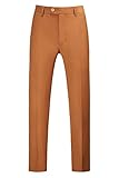 UNINUKOO HERREN SMOKINGHOSE, SLIM FIT, BUSINESS-HOCHZEITSANZUG, GRÖSSE L, BRAUN