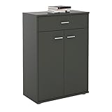 schrank schwarzbraun Der Einlegeboden teilt den Bereich hinter den Türen in zwei Teile. In Verbindung mit der Schublade ist für ausreichend Stauraum gesorgt. Innenmaße Schublade: 53,5 x 14 x 24,4 cm (Breite x Höhe x Tiefe)