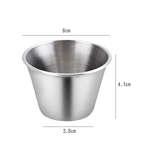 UPKOCH Ramekin Dipping Sausmokken, roestvrij staal, 12 stuks, ronde kruidenmokken, deel kopjes, schoteltjes… - Afbeelding 4