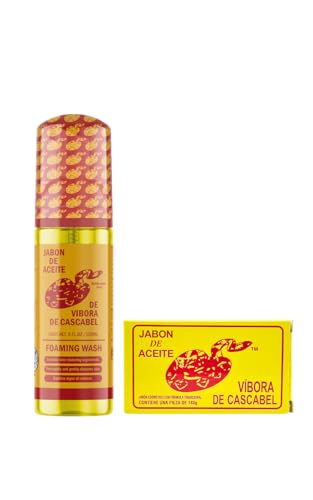 Jabn De Aceite de Vibora de cascabel (140g) + Foaming Wash Face & body (Jabn Lquido espumoso Para cara y Cuerpo) 150 ml Ayuda con imperfecciones en la piel ORIGINAL