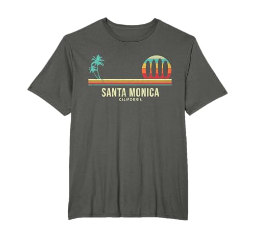 California Surf Santa Monica Vintage Surf Board Surfer T-Shirt