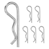 QUARKZMAN 6 Stück R-förmiger Splint M4x75mm Edelstahl Silber