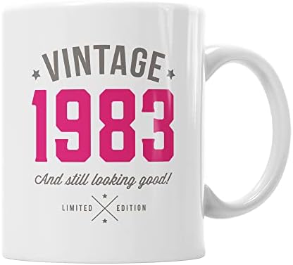 40th Birthday Gift for Men Women Vintage Coffee Mug Present Keepsake (Pink)