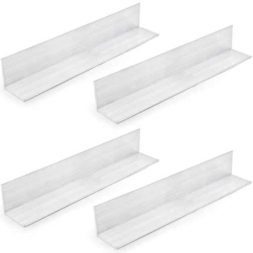 Tlence 4 Pack Aluminum Angle 6061, 2' x 2'x 1/8' Aluminum Angle Stock, Aluminum Bars 12' Length, 90-Degree...