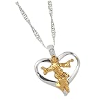 SUPVOX Collar Colgante de Oración Barroco de Aleación Dije de Jesús y Corazón, Cadena para Mujer Estilo Gótico, Joyería Religiosa para Ocasiones Obsequios