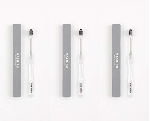 MASHIRO (マシロ) MASHIRO TOOTHBRUSH 歯ブラシ 3本 セット 日本製 ホワイトニング パウダー 先細 汚れ スパイラル毛 大人 ふつう やわらかい 歯垢 歯ぐき 大人歯ブラシ オーラルケア