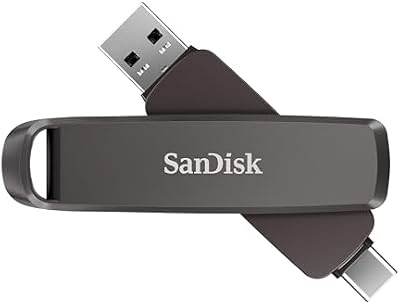 SanDisk Extreme Pro Dual Drive 2 TB, Memoria Flash con Conectores USB Type-C y Type-A Reversibles, Velocidades hasta 1000 MB/s, Cifrado de Datos, copias de Seguridad automáticas, diseño metálico