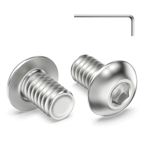 Zuyya 120 viti a testa bombata M4 x 6 mm, testa semicircolare in acciaio inox A2 V2A, filettatura completa con chiusura a esagono incassato