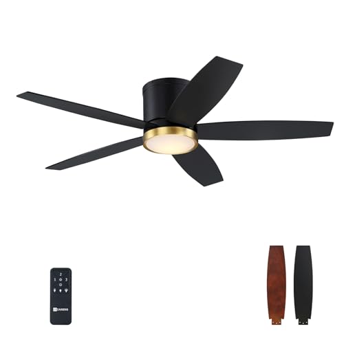 52 Inch Low Profile Ceiling Fan with Light and Remote,