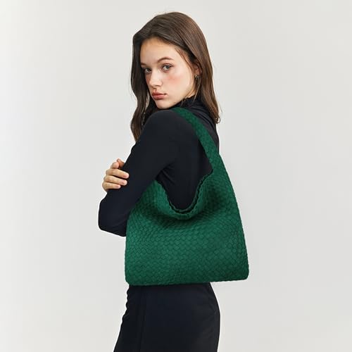 Image of Queenoris Fashion Hobo Bags for Women Top-handle Shoulder Bag Vegan Leather Purses Soft Summer Tote Bag | WOVEN