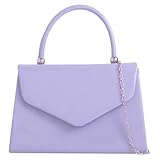 fi9® BNWT - Bolso de mano retro de charol para novia, boda, noche, fiesta, bolso de mano, medium (Lila)