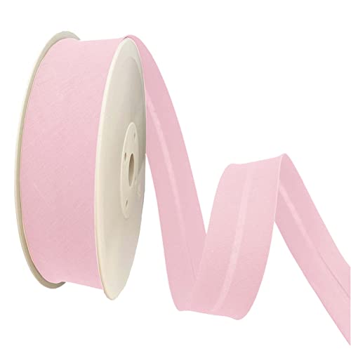 TEXTEX = 20mm Wide Bias Binding Tape. 50% Cotton and 50% Polyester. 10m Piece - (Pink)