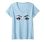 clases de belleza en linea gratis Pestañas y clases Mujer Pestañas y Clases, Belleza y Cerebro Logo Camiseta Cuello V