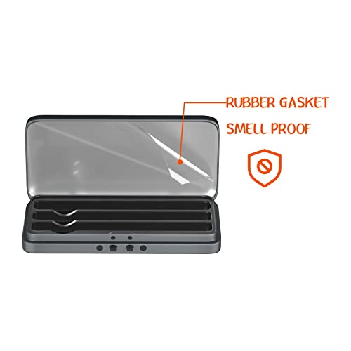 Khmsyog Metal Cigarette Holder King Size, Keep Smell Down Tin Box, Preroll Cone Cigarette Case, 2 Pack Portable Travel Carry Case (Dark Grey) #TOP2