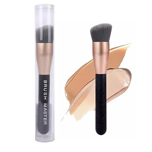 Brush Master Ecofriendly Foundation Brush Professional Angled Flat Top Kabuki Brush, Premium Quality Makeup Brush, Vegan &amp; Cruelty-Free