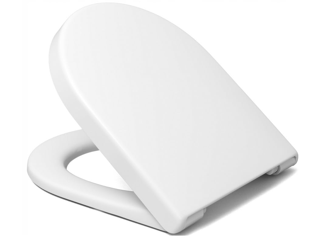 Ramm Asiento de inodoro compatible con Duravit Starck 3, asiento de inodoro de duroplast antibacteriano, tapa de inodoro con cierre suave