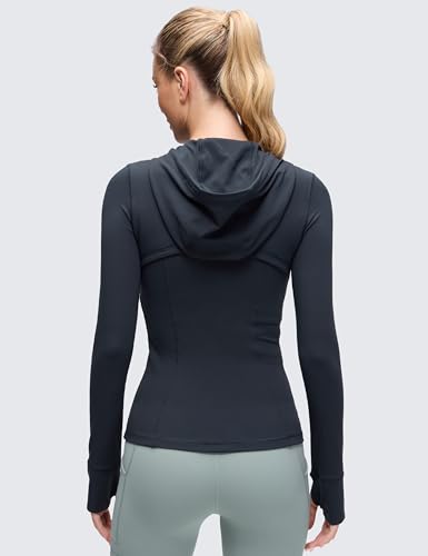 Image of CRZ YOGA Butterluxe Hoodie Jackets Hip Length | Extremely Soft, Athletic, Slim Fit, Full Zip, Back Mesh Vent, Side Zip Pockets, Thumb Holes, for Women