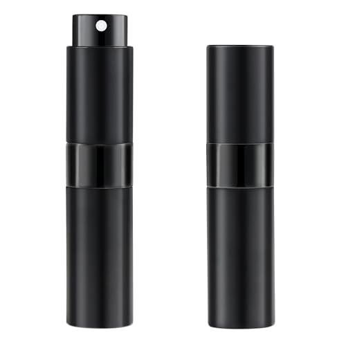 8ML Perfume Travel Refillable Portable Perfume Atomizer Bottle - Stocking Stuffers for Adults Men Women,White Elephant Gifts for Adults,Travel Essentials,Christmas Gifts(Balck,2Pack)