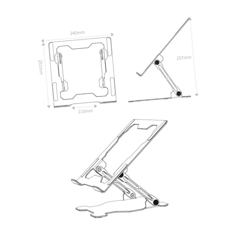 Soporte ajustable de aluminio para laptop color plata miniatura 4