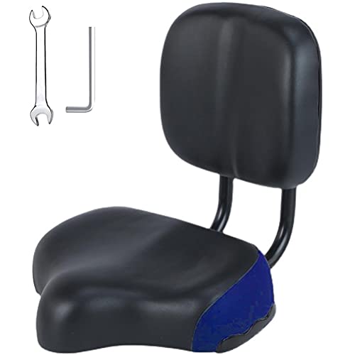 Bicycle Saddle with Backrest, Wide Comfort Tricycle Bicycle Saddle Seat Pad with Backrest, Mountain Bike Electric Vehicle Bicycle Saddle Seat with Backrest, Replacement Backrest (A) by Mrisata - Used condition - CA$72.37
