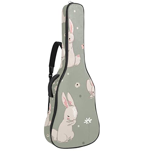 Sac à dos pour guitare acoustique imperméable 42.9x16.9x4.7 in avec motif feuilles de palmier
