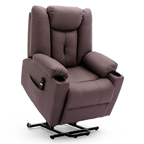 More4Homes AFTON ELECTRIC FABRIC SINGLE MOTOR RISER RECLINER LIFT MOBILITY TILT CHAIR BROWN
