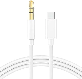 كابل Aux من USB C الى 3.5 ملم قابل للربط 3.3 قدم النوع 3.5 ذكر 3 اقطاب ستيريو صوتي للسيارة مهايي سماعات راس