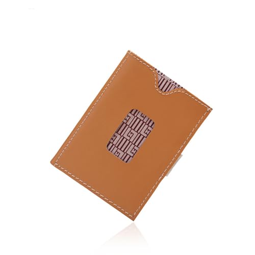 Image of LLH Leather Trifold Wallet - RFID Blocking with Stainless Steel Locking Clip Wallet, Minimalist Front Pocket RFID Blocking Credit Card Holder (Orange)