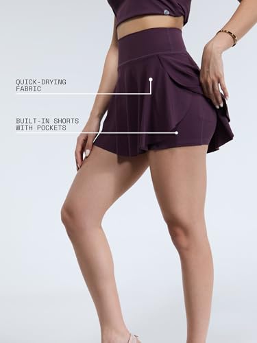Image of CAVA Swirl Tennis Skorts for Women | Built-in Shorts, Moisture-Wicking, Stretchable, Pockets, Twirl-Friendly Design | Active Skirt for Sports