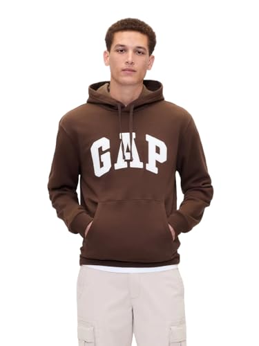 GAP Mens Heritage Logo Pullover Hoodie Dark Brown 1 M