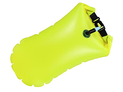 Boya de natación, boya de natación, boya Ultraligera de 20L de Alta Visibilidad, Adecuada para natación Segura y Entrenamiento de natación en Aguas Abiertas (A-Amarillo) Cover