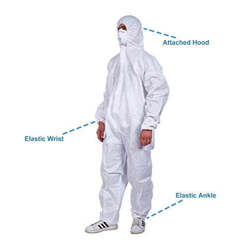 Cleaing Pack Of 3 Sms Disposable Paint Suit, Hazmat Suits Large, Coveralls With Hood And Elastic Wrists #TOP2